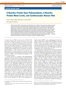 C-Reactive Protein Gene Polymorphisms, C-Reactive Protein Blood Levels, and Cardiovascular Disease Risk