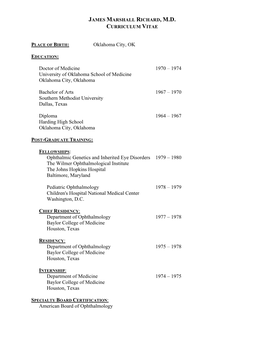 View Dr. Richard's CV