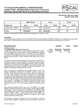 Analysis As Passed by the House (7/22/2020)