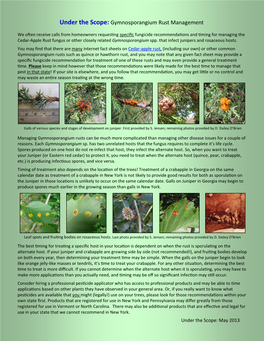 Gymnosporangium Rust Management