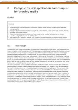 8 Compost for Soil Application and Compost for Growing Media