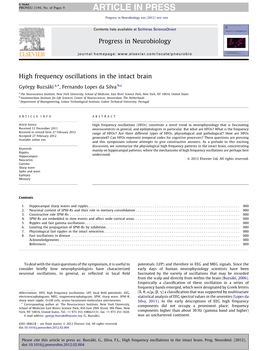 High Frequency Oscillations in the Intact Brain