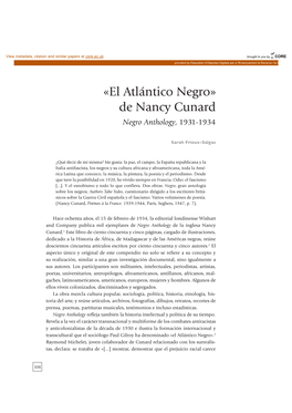 De Nancy Cunard Negro Anthology, 1931-1934