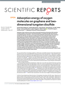Adsorption Energy of Oxygen Molecules on Graphene and Two