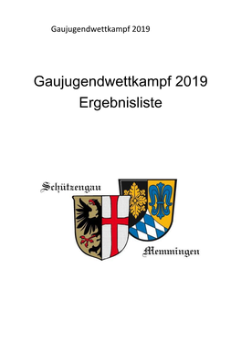 Gaujugendwettkampf 2019 Ergebnisliste