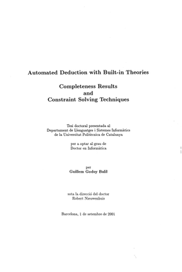 Automated Deduction with Built-In Theories Completeness Results