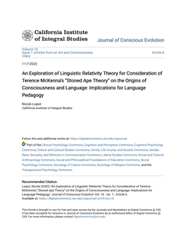 “Stoned Ape Theory” on the Origins of Consciousness and Language: Implications for Language Pedagogy