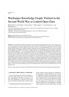 Warsampo Knowledge Graph: Finland in the Second World War As