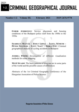 Criminal Geographical Journal February 2021 CRIMINAL GEOGRAPHICAL JOURNAL
