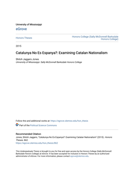 Examining Catalan Nationalism