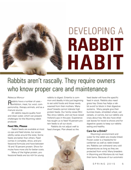 DEVELOPING a RABBIT HABIT Rabbits Aren’T Rascally