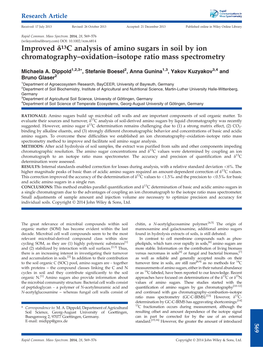 Improved 13C Analysis of Amino Sugars in Soil by Ion