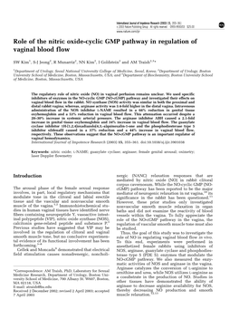 Role of the Nitric Oxide-Cyclic GMP Pathway in Regulation of Vaginal Blood Flow