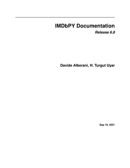 Imdbpy Documentation Release 6.8