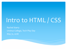 Intro to HTML-CSS