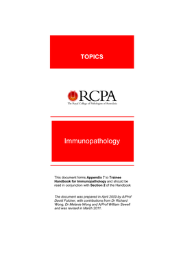 Topics in Immunopathology 2021