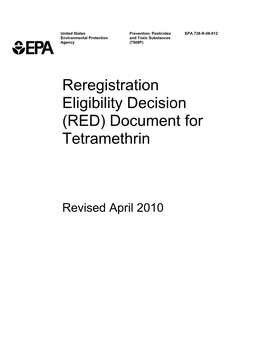 Pesticides EPA 738-R-08-012 Environmental Protection and Toxic Substances Agency (7508P)