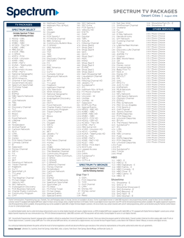 SPECTRUM TV PACKAGES Desert Cities | August 2018