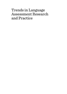 Trends in Language Assessment Research and Practice