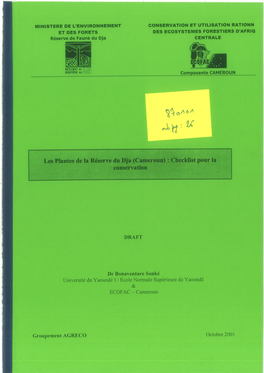Les Plantes De Laréserve Du Dja (Cameroun) : Checklist Pour La