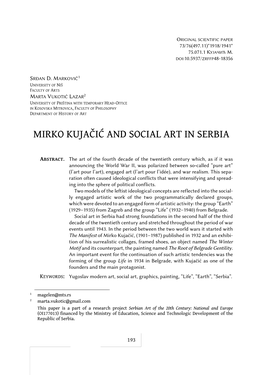 Mirko Kujačić and Social Art in Serbia