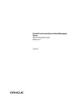 Oracle Communications Instant Messaging Server System Administrator's Guide, Release 9.0.1