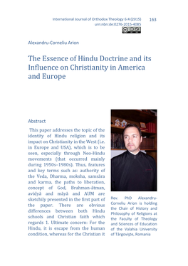 The Essence of Hindu Doctrine and Its Influence on Christianity in America and Europe