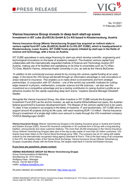 VIG Press Release