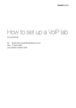 How to Set up a Voip Lab (On a Shoestring)