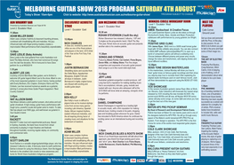 Melbourne Guitar Show 2018 Programsaturday 4Th August