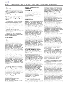 Federal Register / Vol. 61, No. 150 / Friday, August 2, 1996 / Rules and Regulations