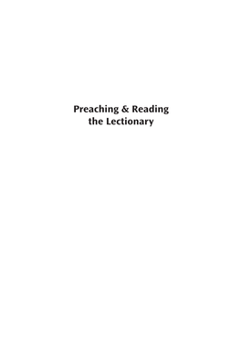 Preaching & Reading the Lectionary