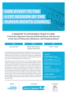 A ROADMAP to SUSTAINABLE PEACE in LIBYA: a Feminist Approach Towards Achieving Peace and Security in the Face of Patriarchy, Militarism, and Fundamentalism