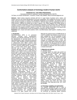 Conformation Analysis of Homology Model of Human Merlin