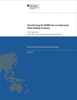 Transforming the BUMN Into an Indonesian State Holding Company