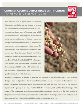 21 Transparency Report 2010