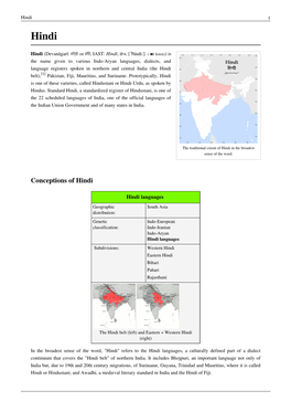 Conceptions of Hindi