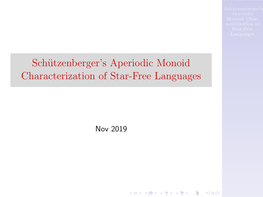 Schützenberger's Aperiodic Monoid Characterization of Star-Free