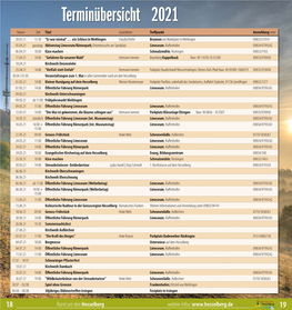 Terminübersicht 2021