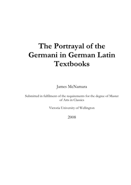 The Portrayal of the Germani in German Latin Textbooks