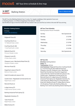 687 Bus Time Schedule & Line Route