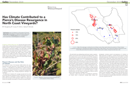 Has Climate Contributed to a Pierce's Disease Resurgence in North Coast Vineyards?