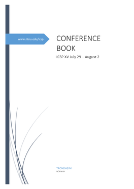 CONFERENCE BOOK ICSP XV July 29 – August 2