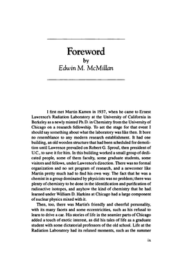Foreword by Edwin M