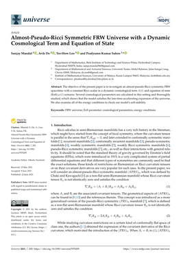 Almost-Pseudo-Ricci Symmetric FRW Universe with a Dynamic Cosmological Term and Equation of State