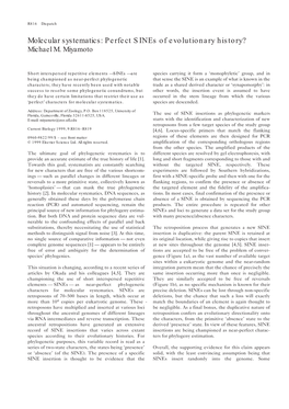 Molecular Systematics: Perfect Sines of Evolutionary History? Michael M