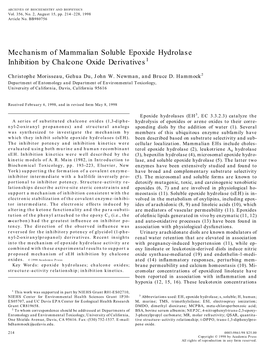 Mechanism of Mammalian Soluble Epoxide Hydrolase Inhibition by Chalcone Oxide Derivatives1