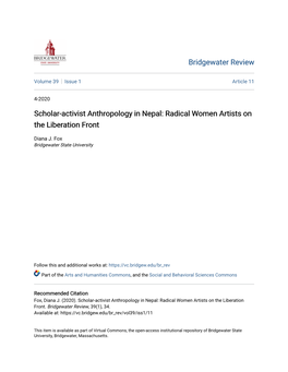 Scholar-Activist Anthropology in Nepal: Radical Women Artists on the Liberation Front