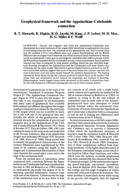 Geophysical Framework and the Appalachian-Caledonide Connection