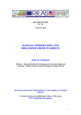 Illegal Immigration and Organized Crime in Greece